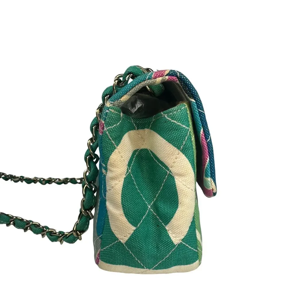 Chanel Eiffel Tower Flap Bag Vintage Paris Shoulder Purse CC Rare Quilted Canvas - Picture 7 of 16